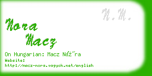 nora macz business card